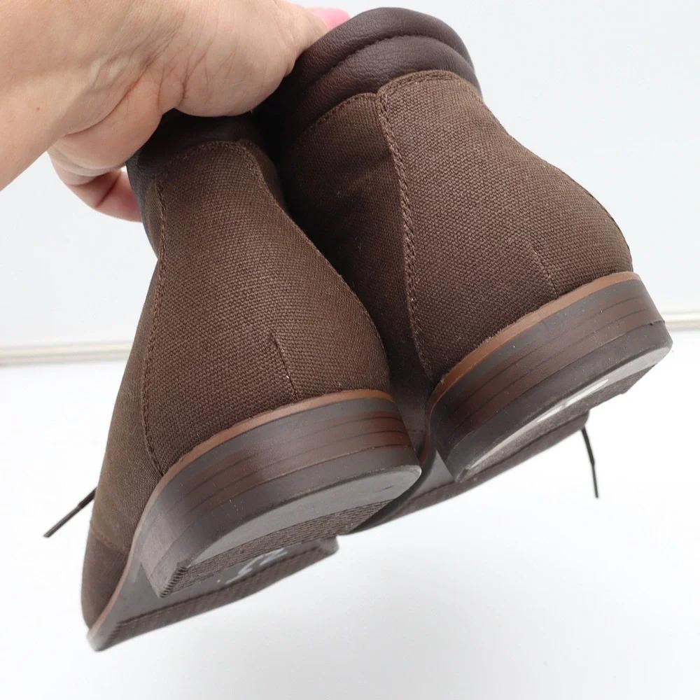 Parker & Sky Chukka Boots Mens 12 Canvas Brown Lace Up Ankle Excellent